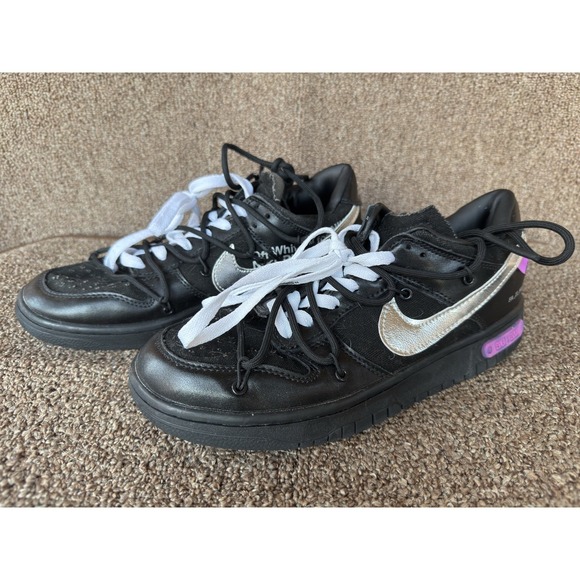 Nike Off White x Dunk Low Lot 50 of 50 US 8 EU 41 DM1602-001 BlackMen Shoes
